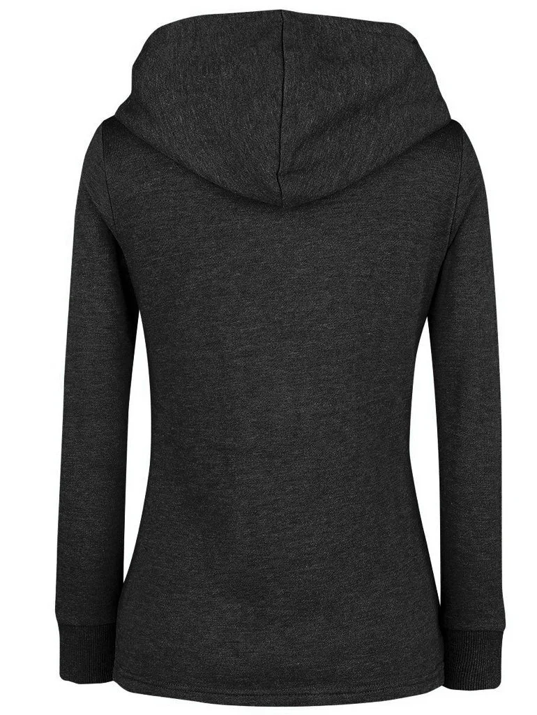 Women's Coats Asymmetric Zip-Up Hoodie