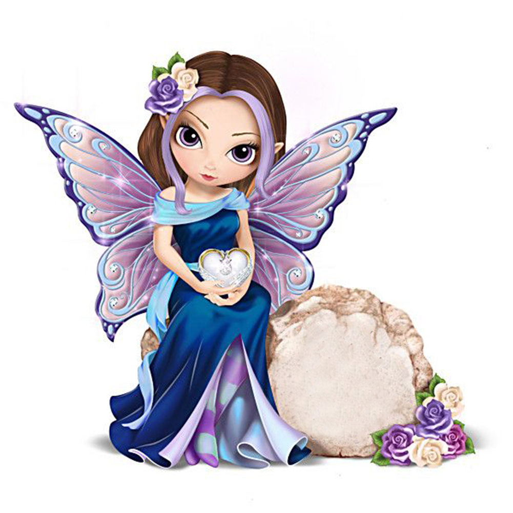 

40*40CM - Round Drill Diamond Painting - Flower Fairy, 501 Original