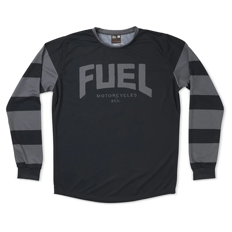Vintage Striped Patchwork Fuel Lettering Long Sleeve Casual T-Shirt