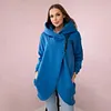 Women's Plus Size Casual Zipper Hooded Design Sports Fleece Sweatshirt Zipper Jacket