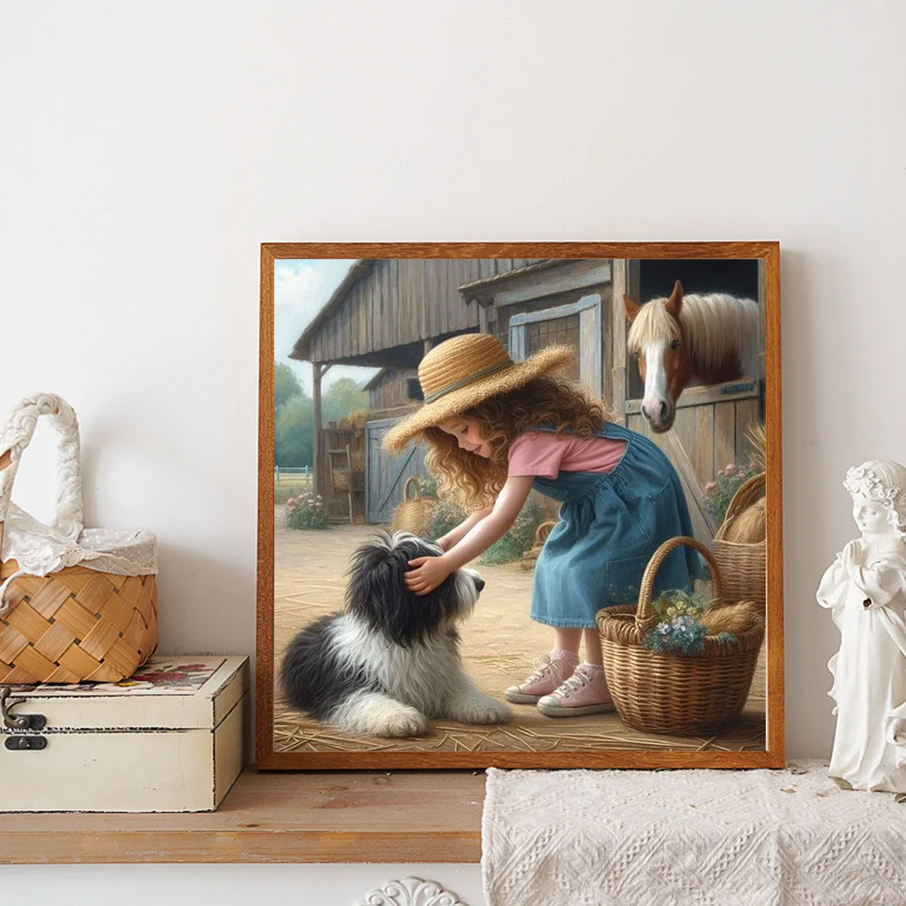 Full Round Diamond Painting 30*30cm - Farm Girl