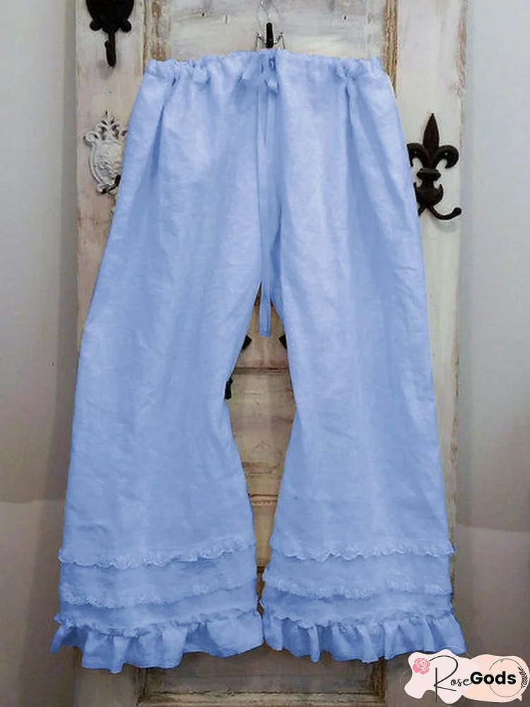 Women Linen Folds Pants
