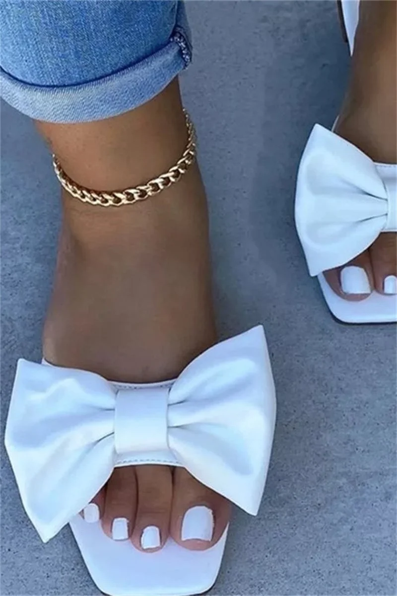 Casual Street Bowknot Opend Out Door Shoes