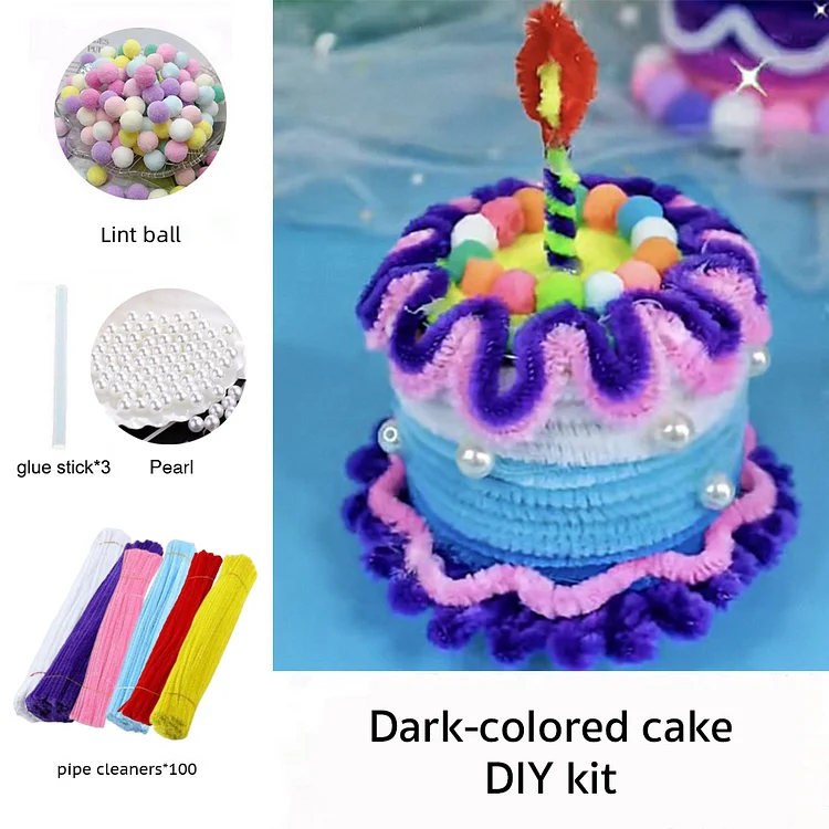 DIY Pipe Cleaners Kit - Dark-Colored Cake