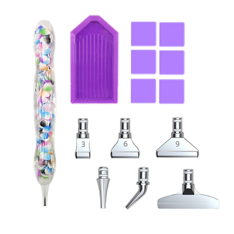 【Pendant】DIY 5D Diamond Stylus Pen Art Dotting Pen Threaded Spotting Pen with Accessories gbfke