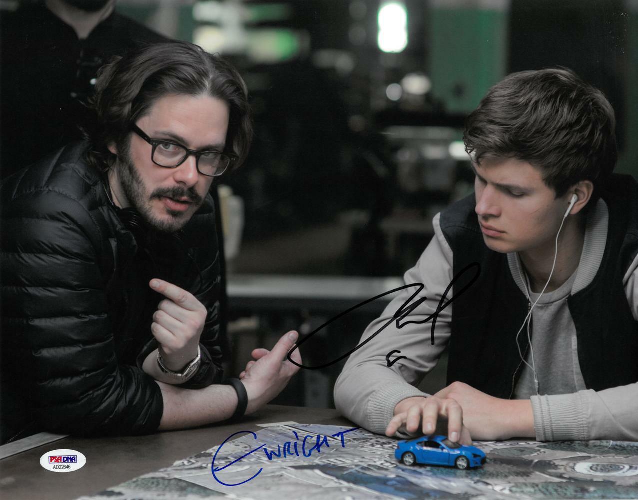 Edgar Wright/Ansel Elgort Signed Baby Driver Auto 11x14 Photo Poster painting PSA/DNA #AD22646