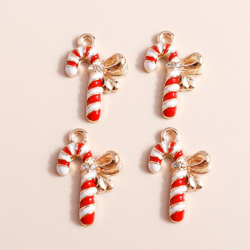 10 PCS/Package 15 * 22mm Zinc Alloy Zircon Crutch Pendant Jewelry Accessories