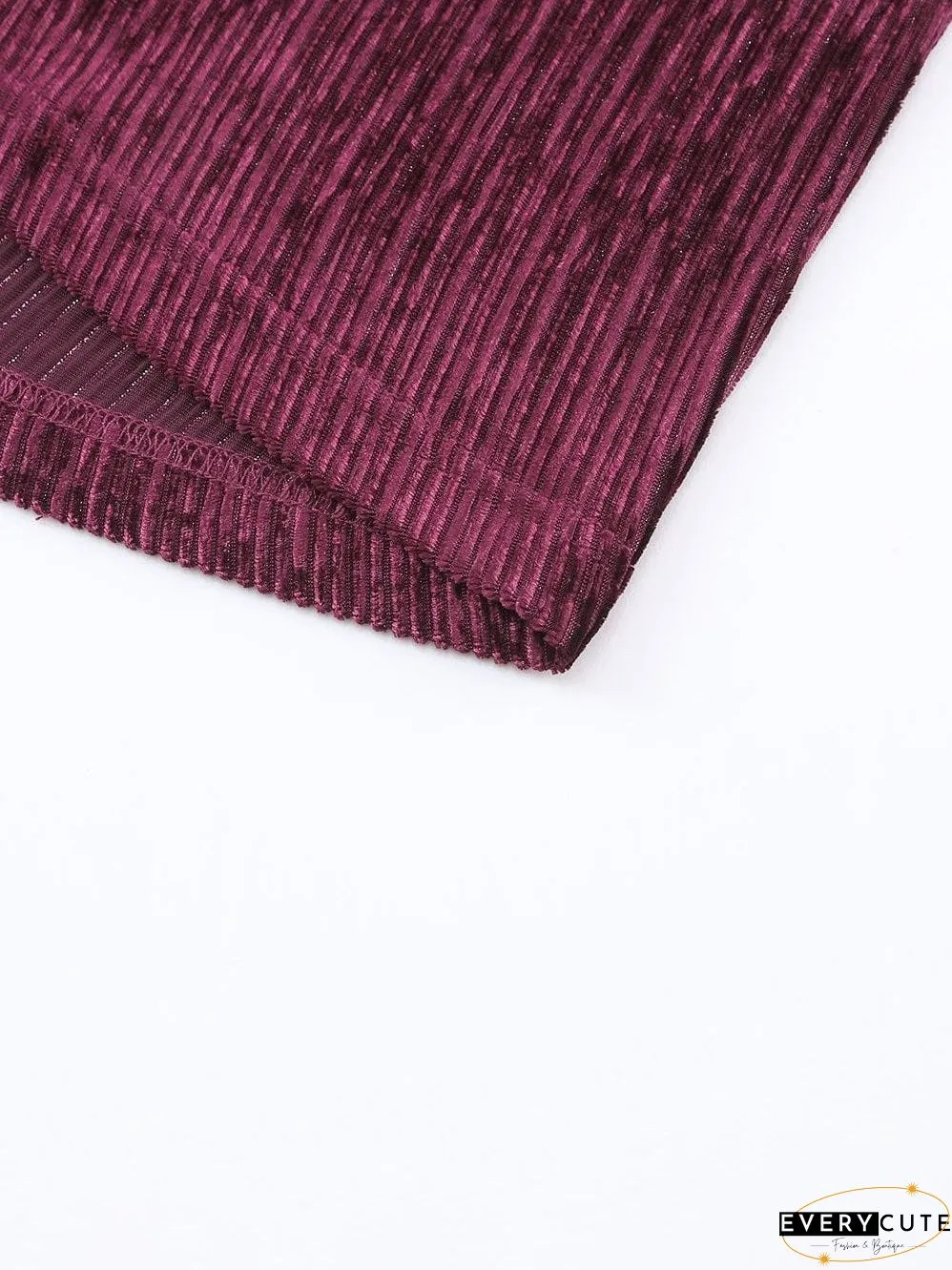 Crimson Velvet Kimono Sleeve Mini Dress