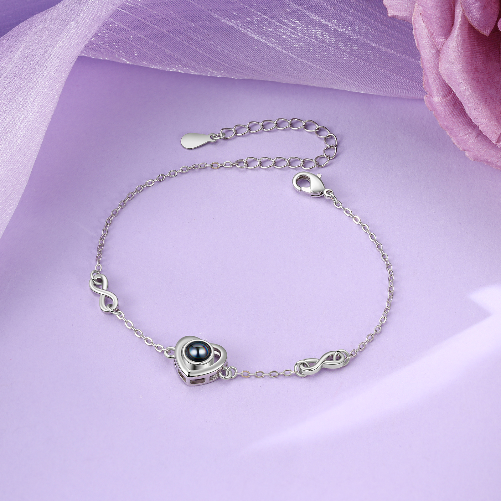 Festa della Mamma Braccialetto infinito con proiezione di foto personalizzata regalo per donna