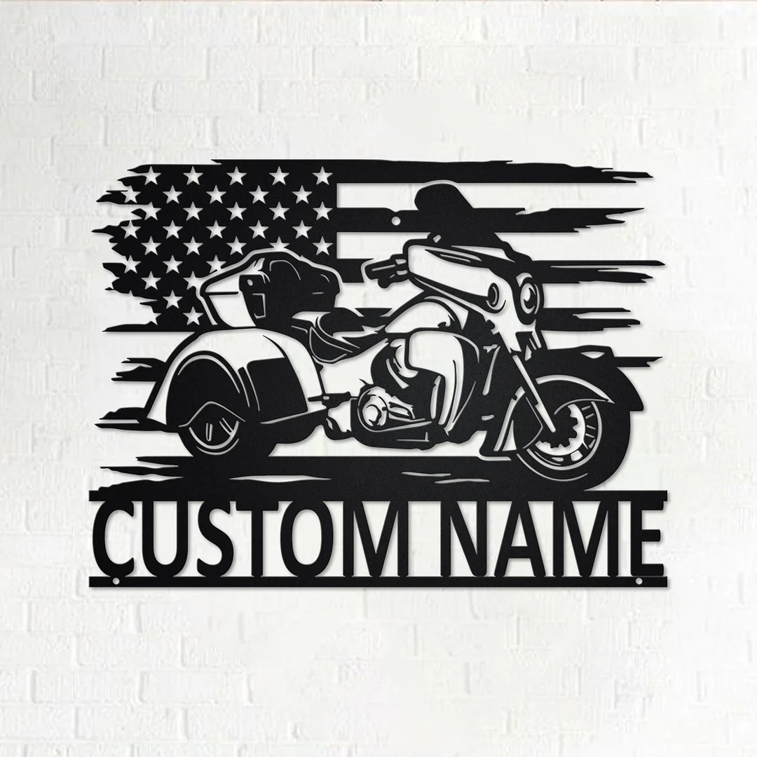 Custom Trike Motorcycle Metal Wall Art - Tri Glide Ultra Motorcycle Metal Sign
