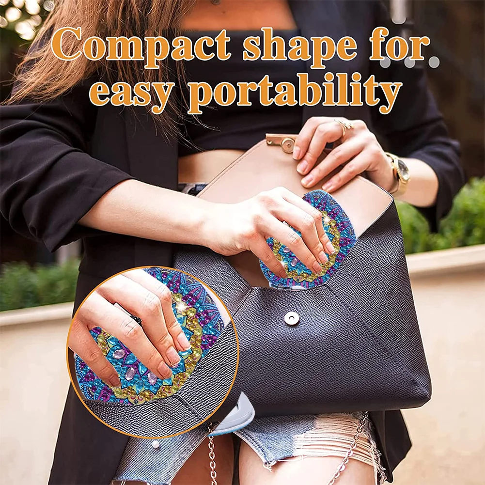 DIY Diamond Art Mosaic Makeup Mirror Paint by Number Kits Mandala