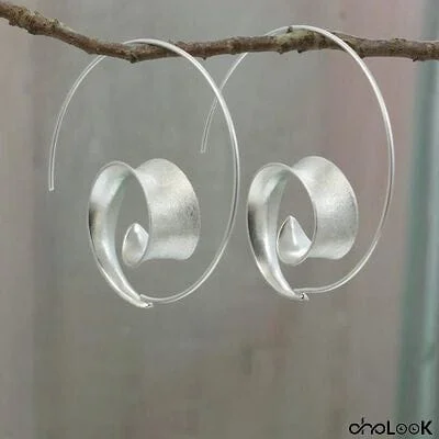 Spiral Design Hoop Earrings