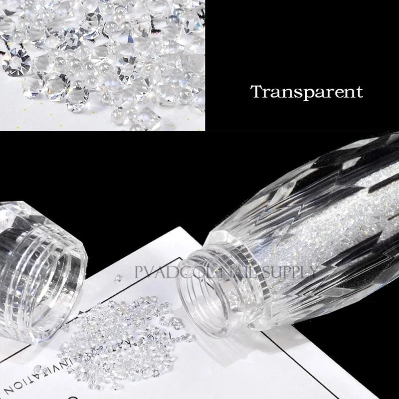 Pixie Nails Rhinestones Micro Tiny AB Chaton Crystal Glass 3D Caviar Beads Mini Nail Art Rhinestone Acrylic Manicure Decorations-Nail Inspo