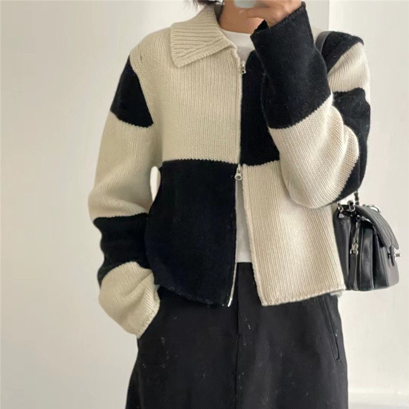 double zipper cardigan