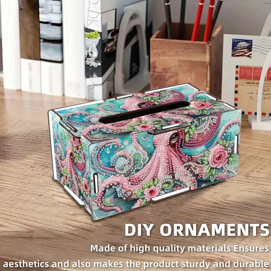 Octopus DIY Diamond Art Paper Towel Holder for Home and Office Decoration