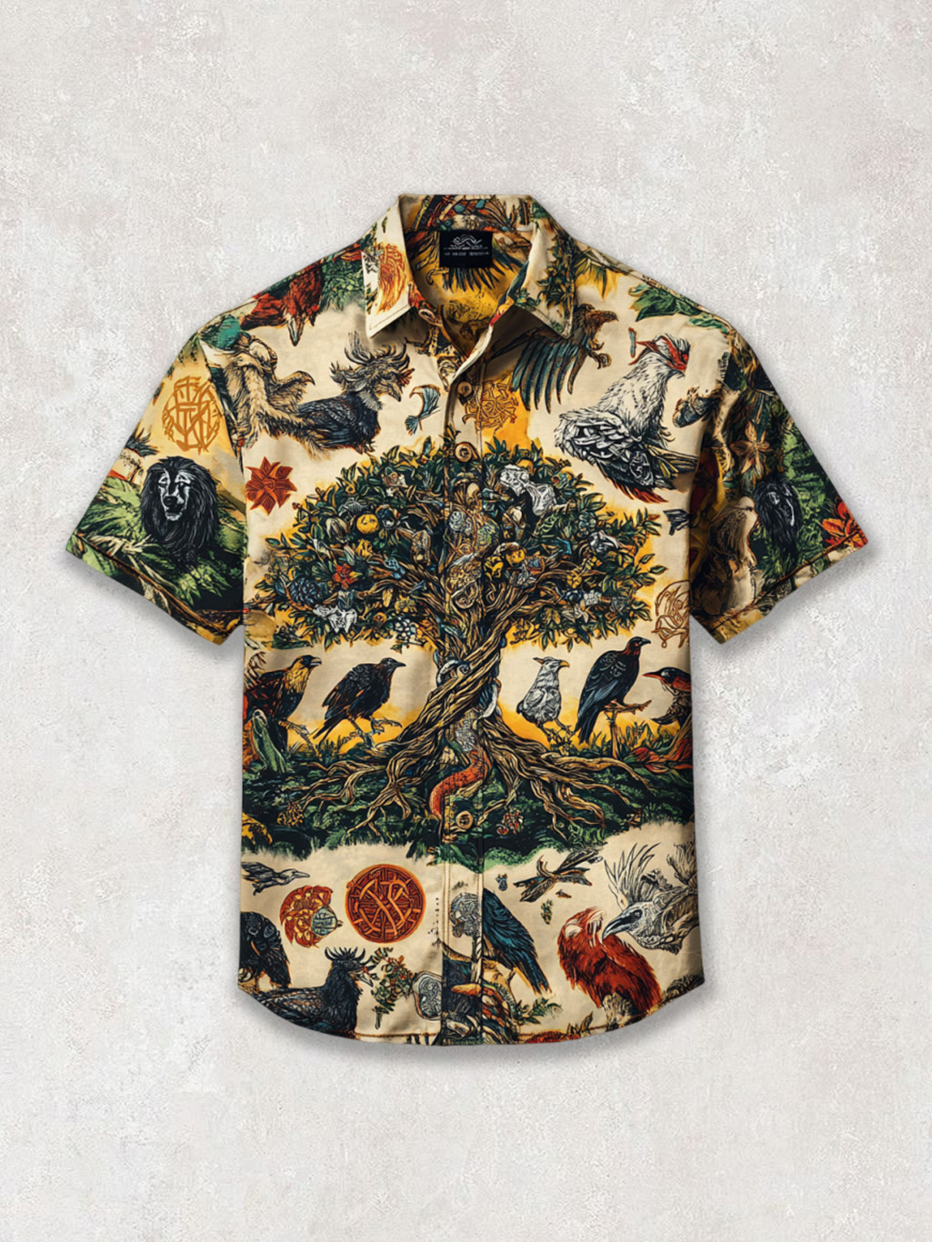 Men's Viking Tree Of Life Mythology Vintage Emblem Celtic Summer Shirt / Rvogue / Rvogue