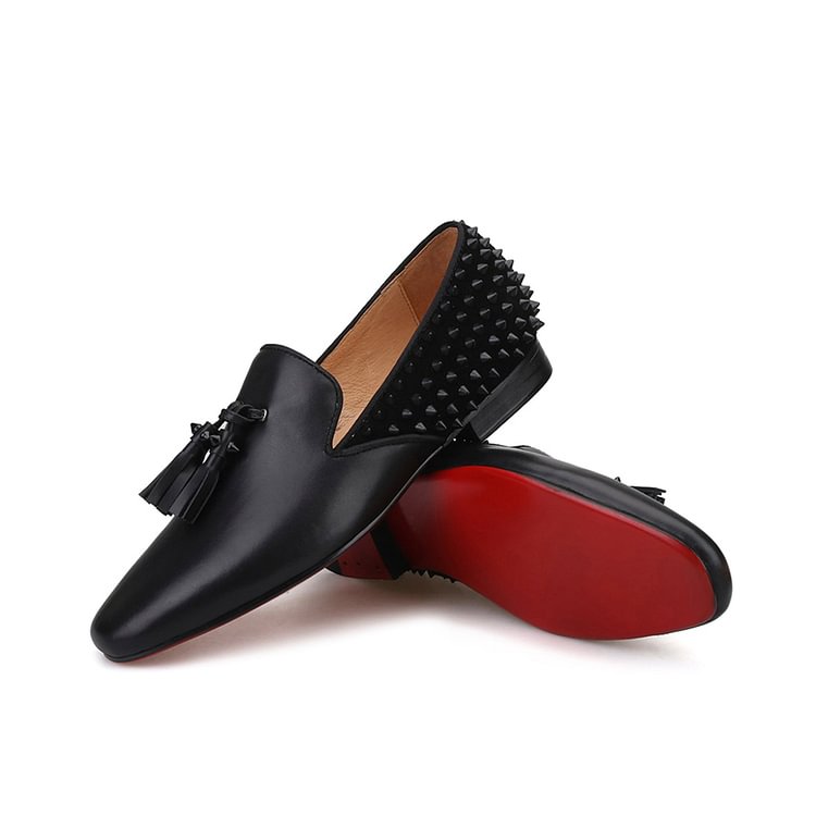 Enzio Leather Rivet Loafers