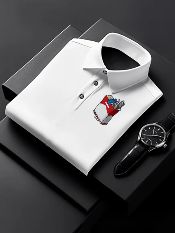 Men's Watercolor Art Graphic Print Casual Polo Shirt