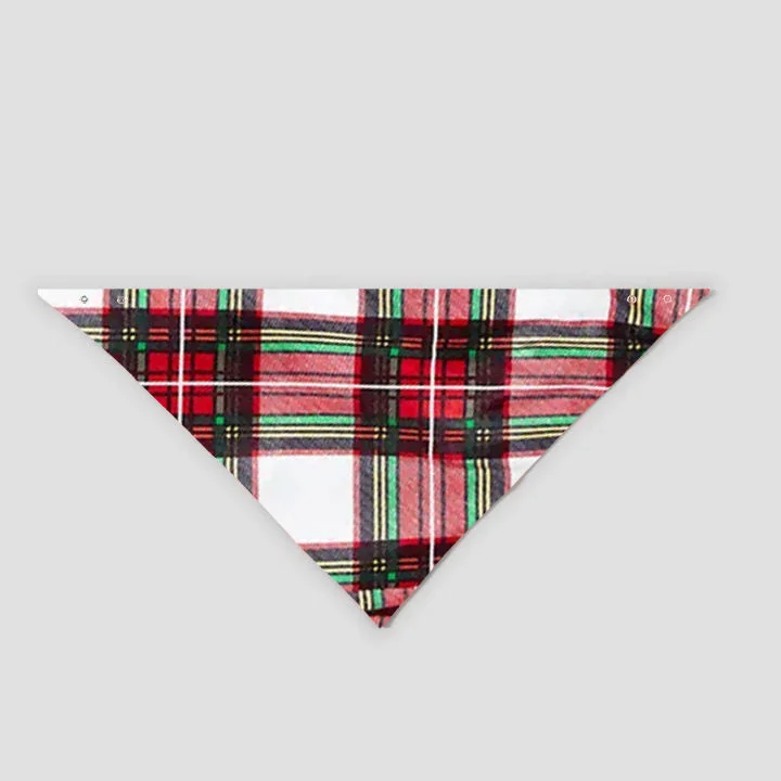 "Family Christmas 2024" with Santa Hat Pattern Ⅰ- Black Top with Red & White & Green Plaid Pants Family Matching Pajamas