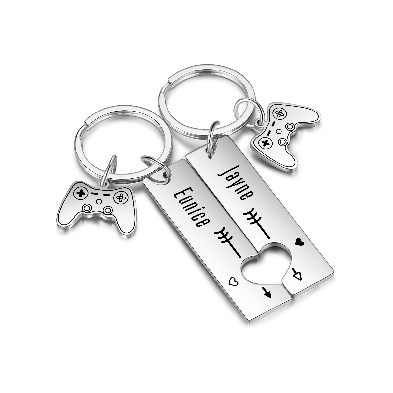Personalised Couple Keychain Custom 2 Names Keyring Game Console Valentine's Day Gift for Him/Her-Jessemade AU
