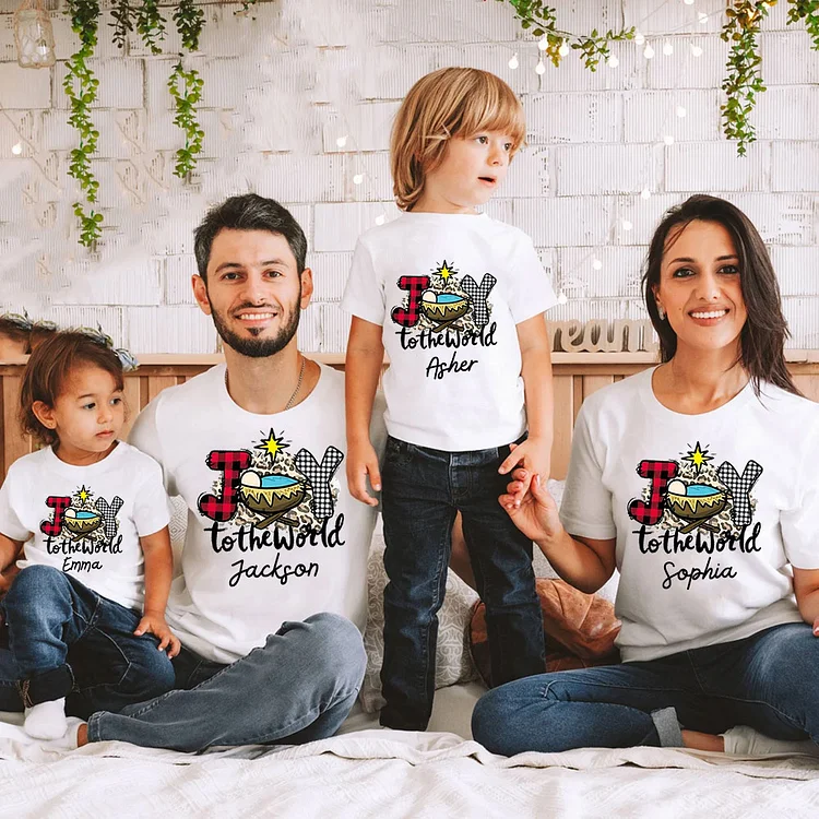 Joy to the World Christmas Family Matching Shirt