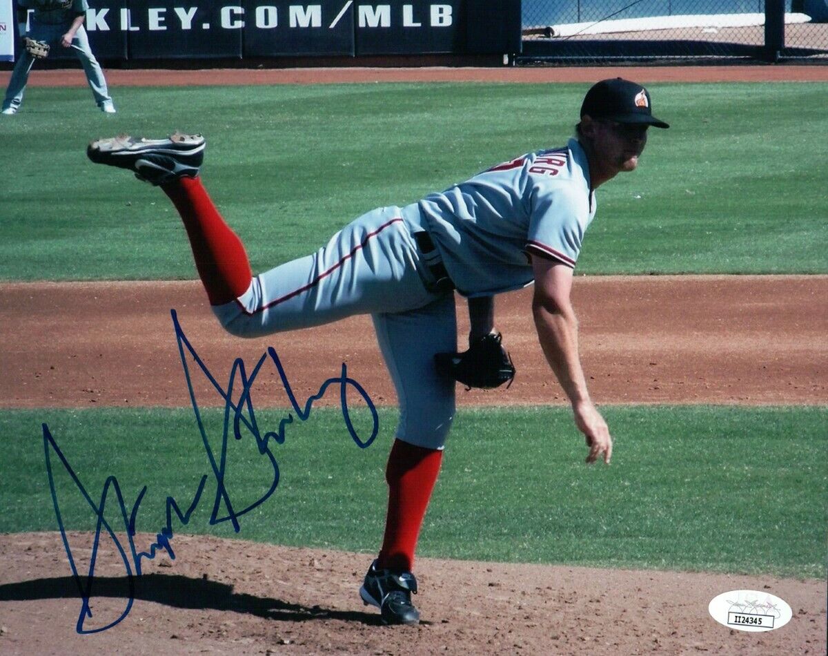 Stephen Strasburg Signed Autographed 8X10 Photo Poster painting Road Pitch Nationals JSA II24345