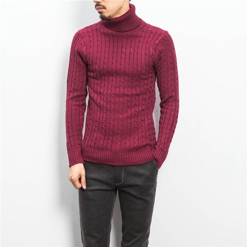Men's Turtleneck Warm Twist Sweater Jacket - VSMEE