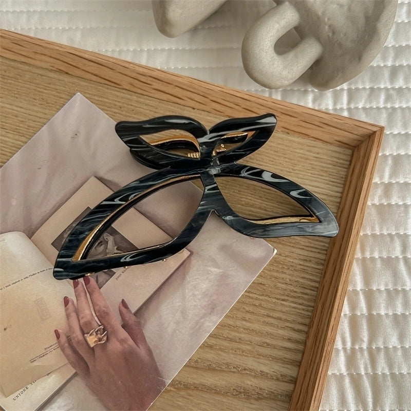 Women’s IG Style Sweet Butterfly Imitation Acetic Acid Metal Hollow Out Hair Claws