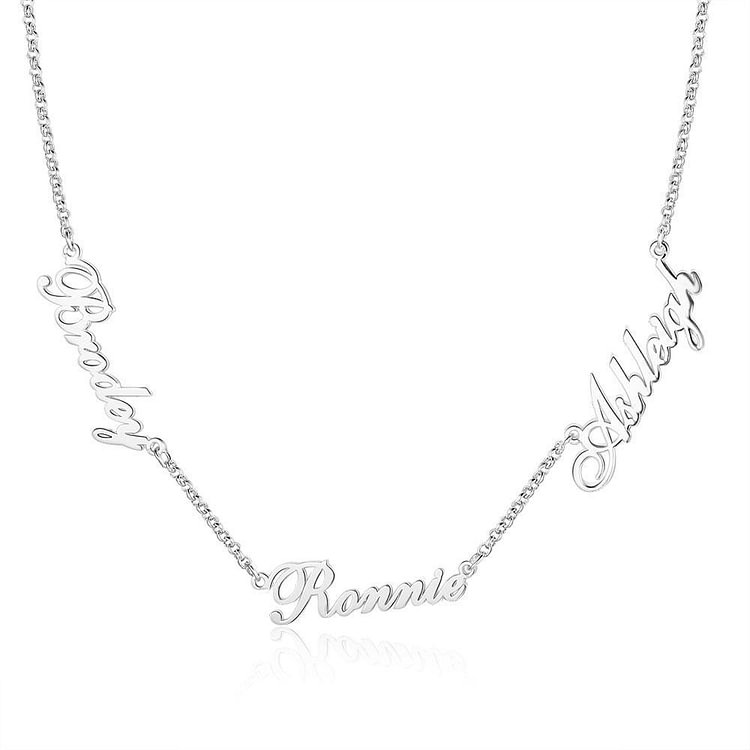 Collar personalizado de plata pura 925 con 3 nombres para ella