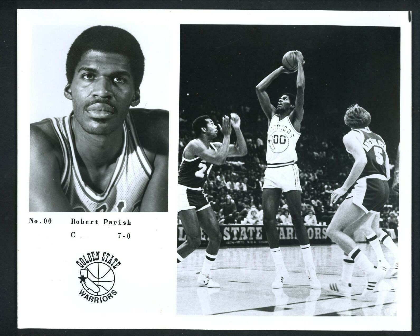 Robert Parrish Golden State Warriors team issued 1970's Type 1 Press Photo Poster painting