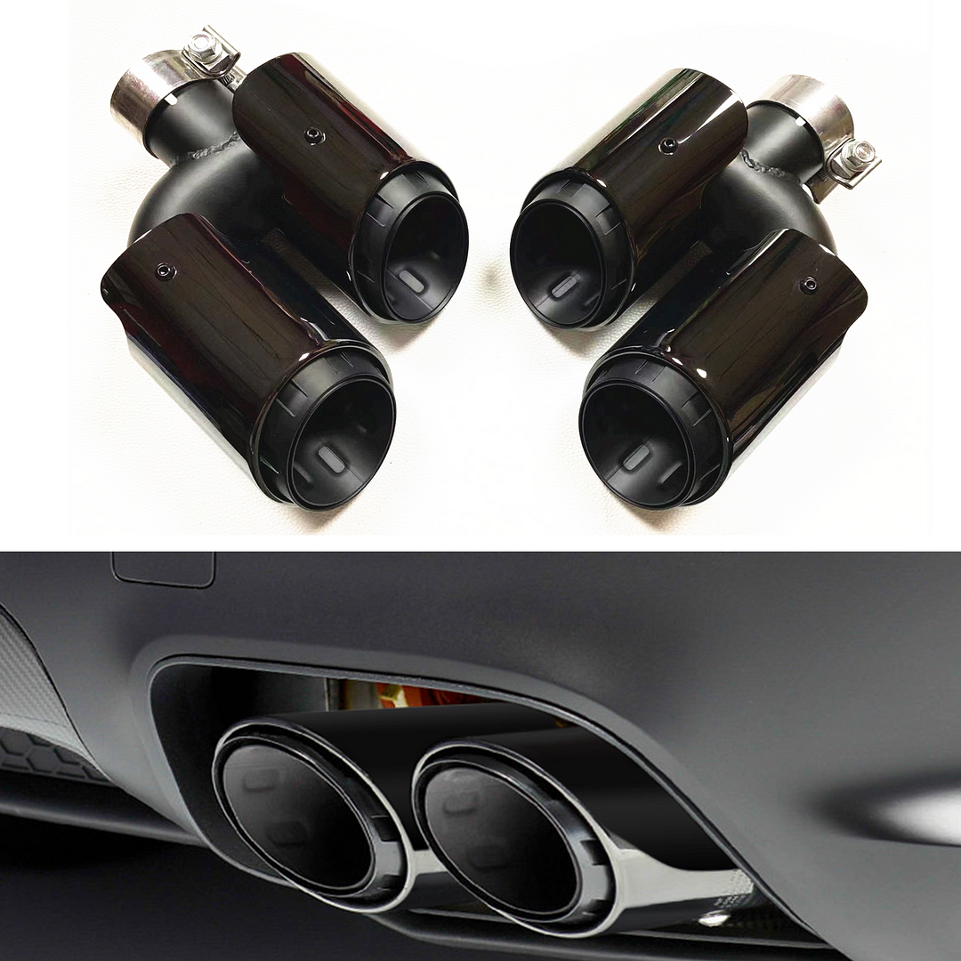 Titanium Black Rear Exhaust Pipe Tips For 2014 2015 2016-2018 Porsche Macan Pair voiturehub dxncar