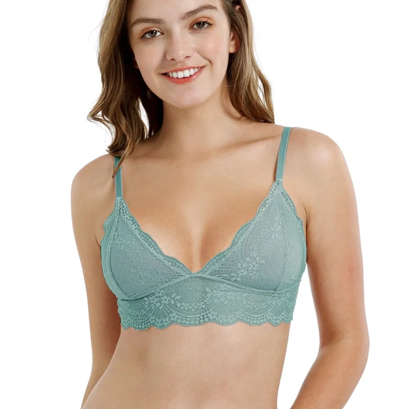 Bras For Women Sexy Underwear Unlined Lingerie Lace Bralette Push Up Brassiere Crop Top French Style Bralet BH Female Underwear