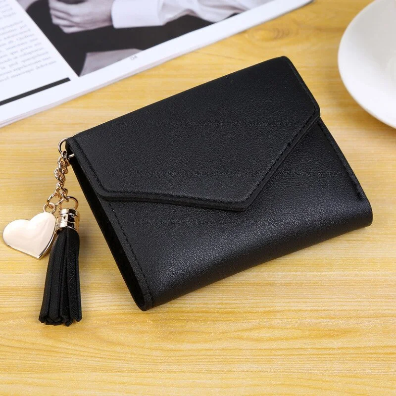 Mini Tassel Women Wallets Fashion Purse Female Short Mini Wallets Korean Students Lovely Purse Female Small Wallets for Women