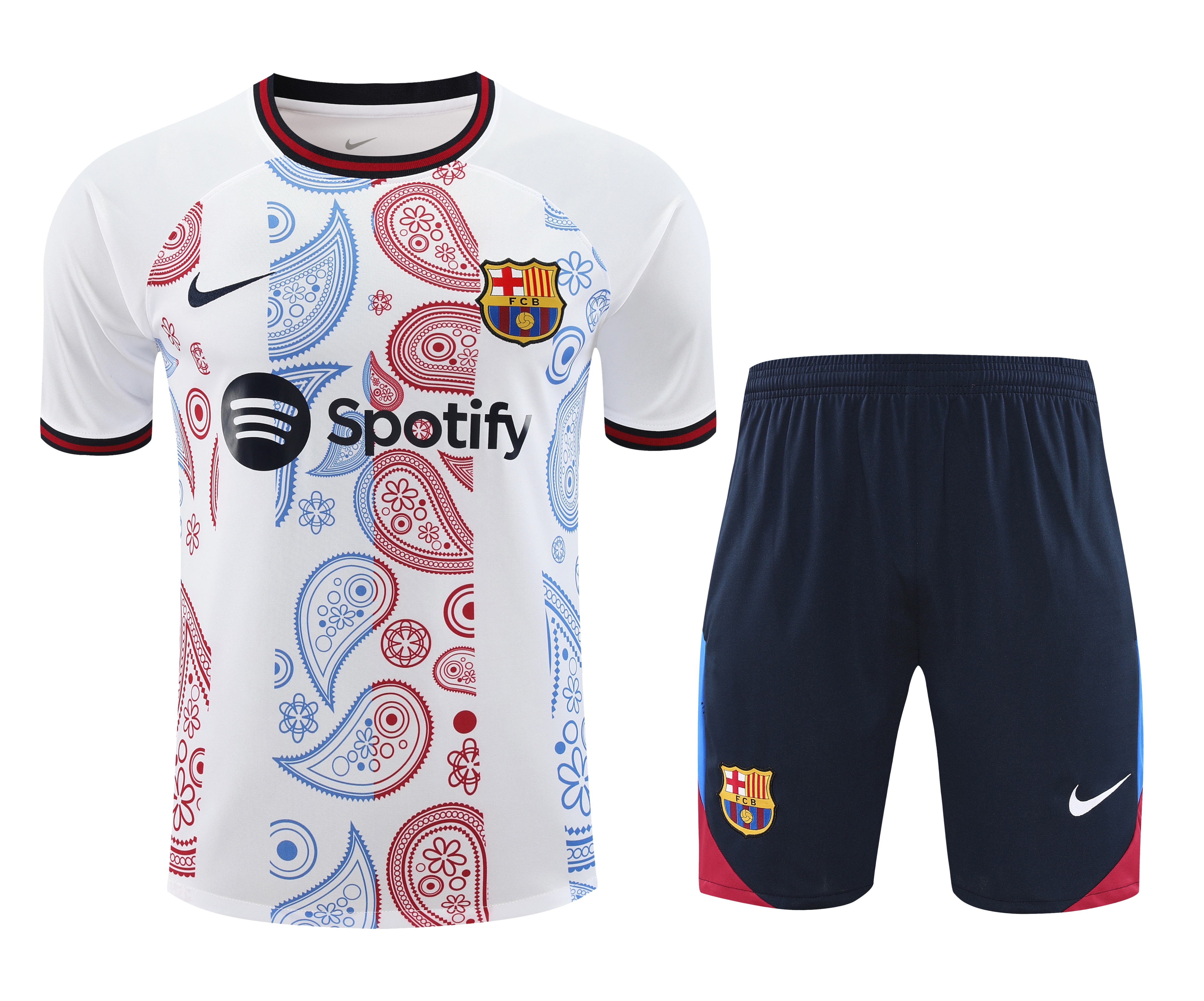 B.A.R.S.A 24-25 Short-Sleeve Training Set - White with Pattern