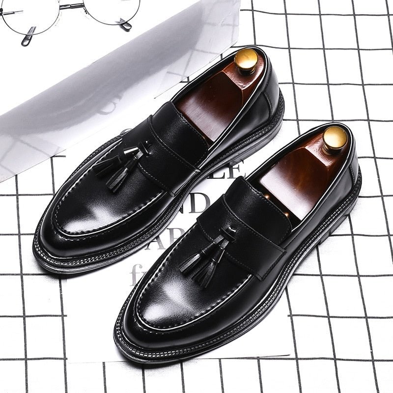 Zero more Men Shoes Formal Dress Shoe Slip On Sapato Social Masculino Leather Black Elegant Luxury Suit Shoes
