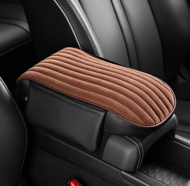 Pad winter short plush car armrest box pad protective cover pad