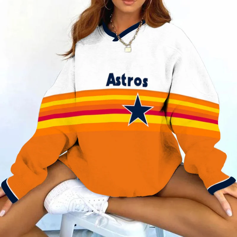 Women's Support Houston Astros Baseball Print Sweatshirt