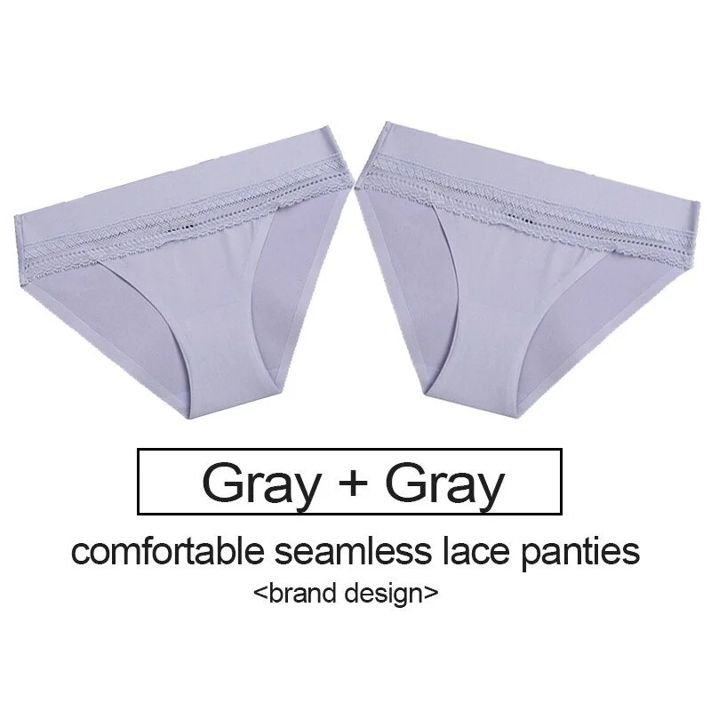 2PCS/Set Lace Panties Women's Underwear Female Lingerie Seamless Panties Underpants Sexy Briefs Intimates Woman Girls Pantys