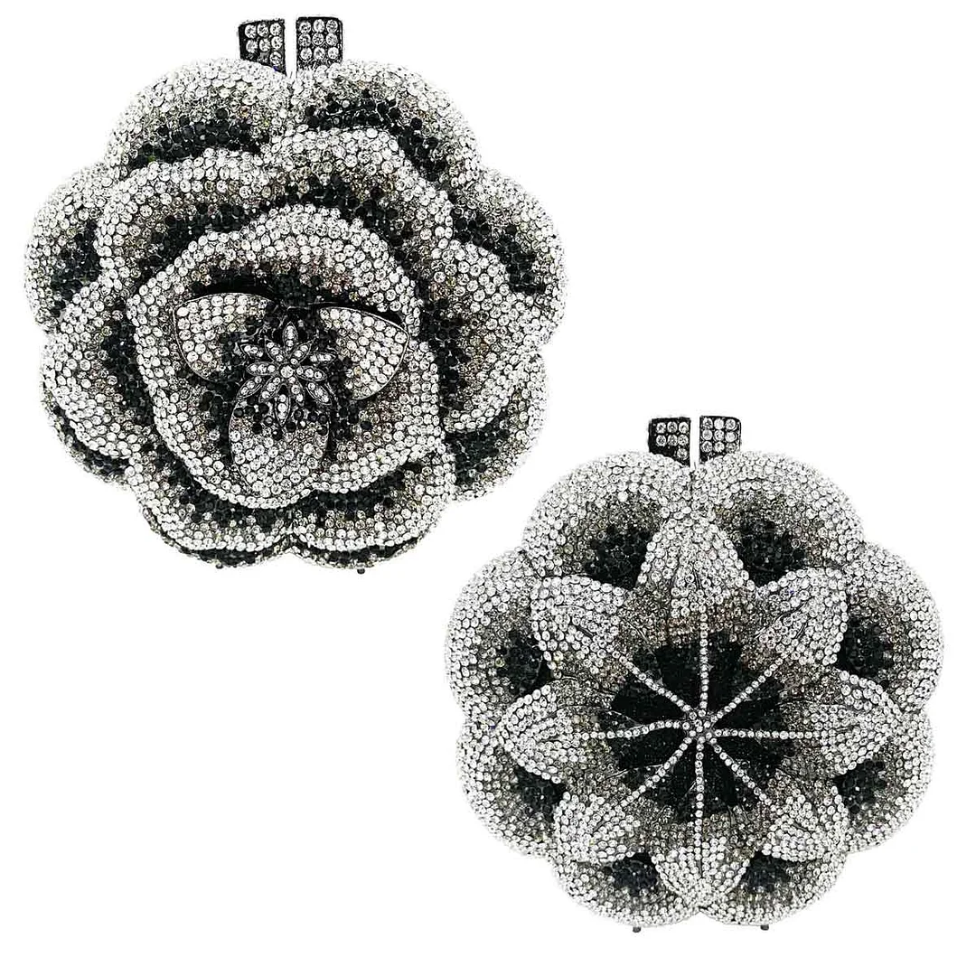 Newest Clutch Bag Pink Crystal Women Wedding Flower Party Purse Bride Chain Clutch Bag Prom Night Evening Bag SC603