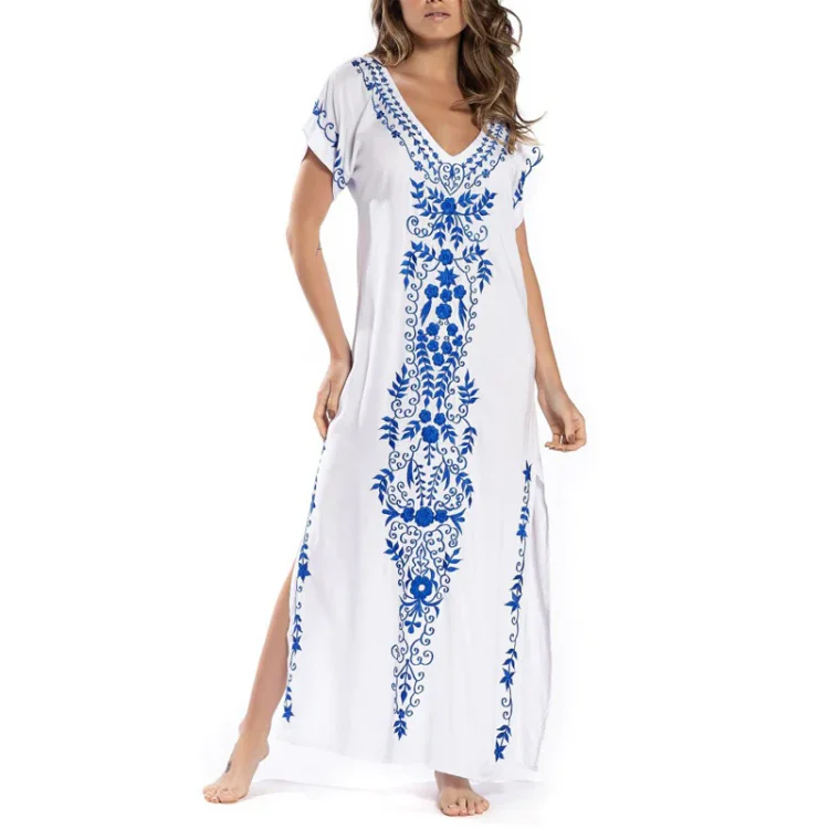 Beach Blouse Print Beach Maxi Dress