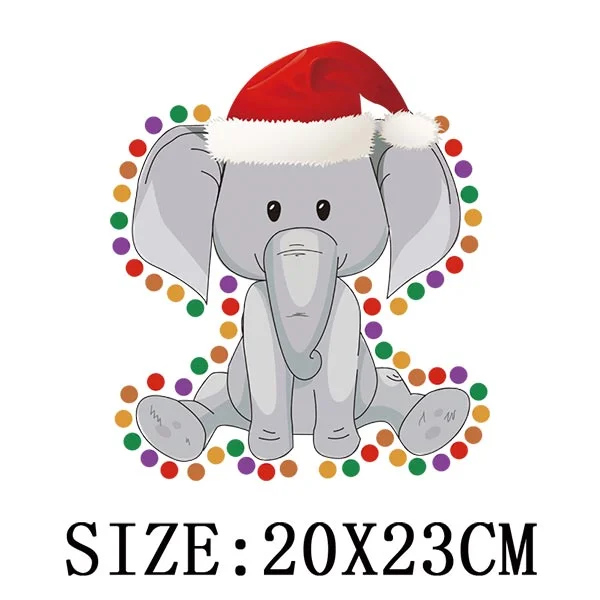 Beautiful Christmas Gift Thermal Sticker On Clothes DIY T-shirt Washable Iron On Patch For Clothing Christmas Design Patch Decor