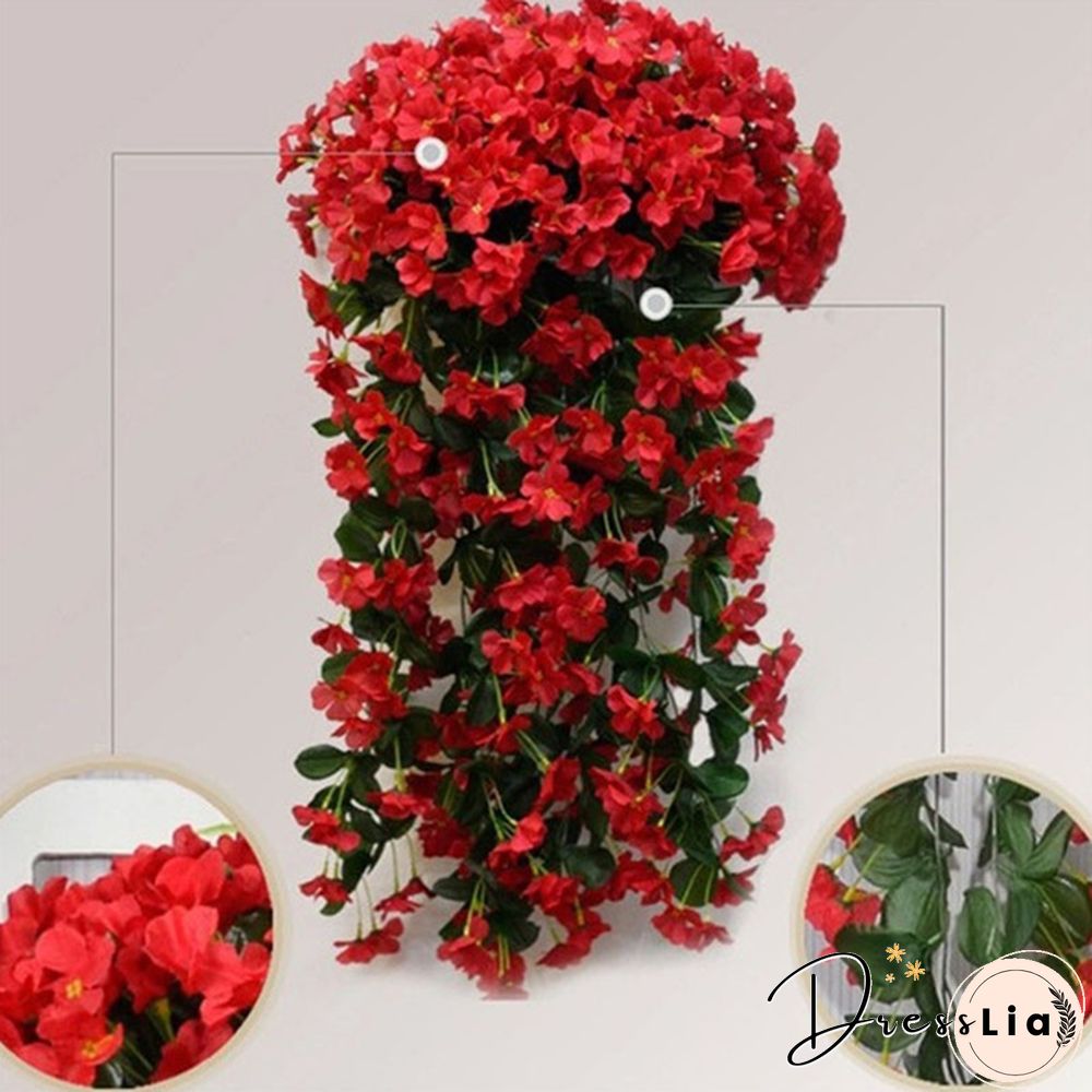 Colors 1Pcs Home Simulation Hanging Wall Artificial Fake Silk Violet orchid Flower Rattan