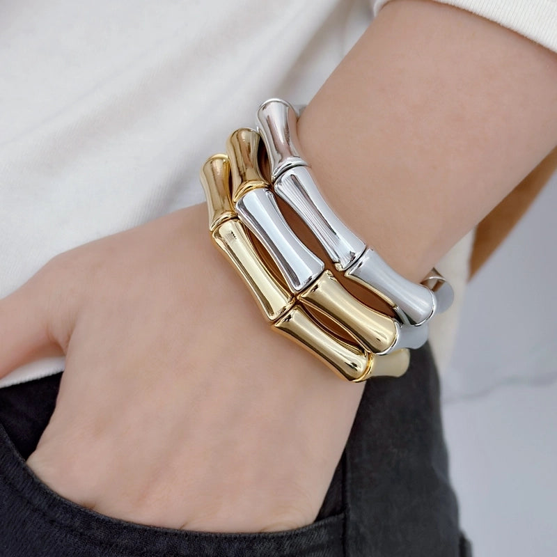 New Metal Glossy Bamboo Bracelet Simple High Class Elegant Bracelet