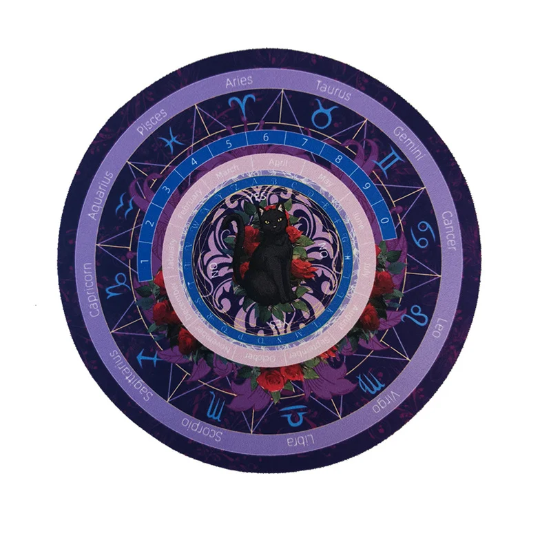 Pendulum Pad Making Kits Dowsing Divination Astrology Mats Rubber Altar Pendulum Mat Tarot Card Pads Boho with Opalite Pointed Pendants Metaphysical Message Board for Divining Decoration
