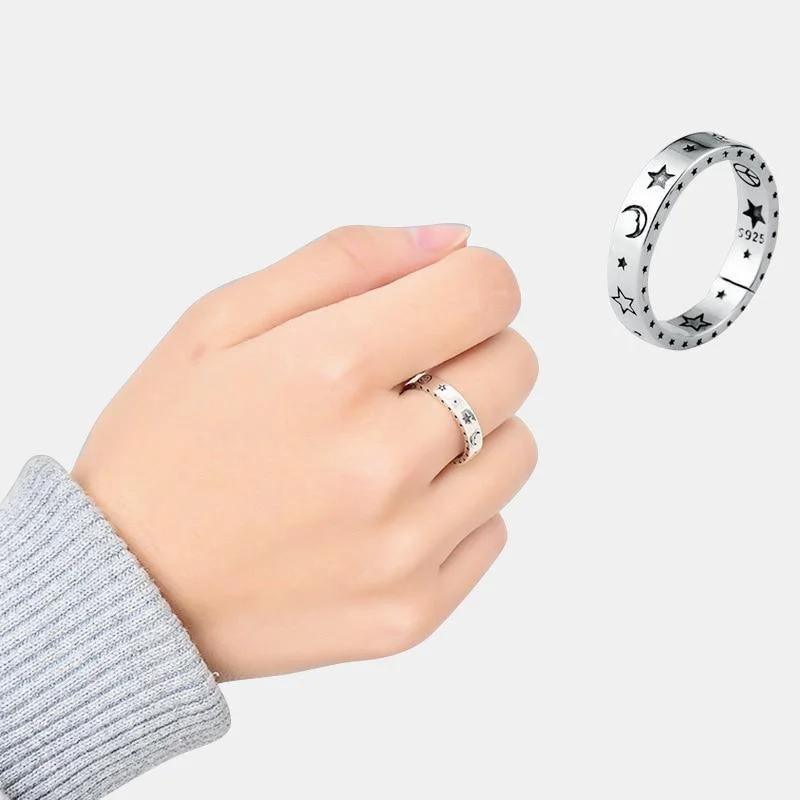 Star Moon Smiley Ring