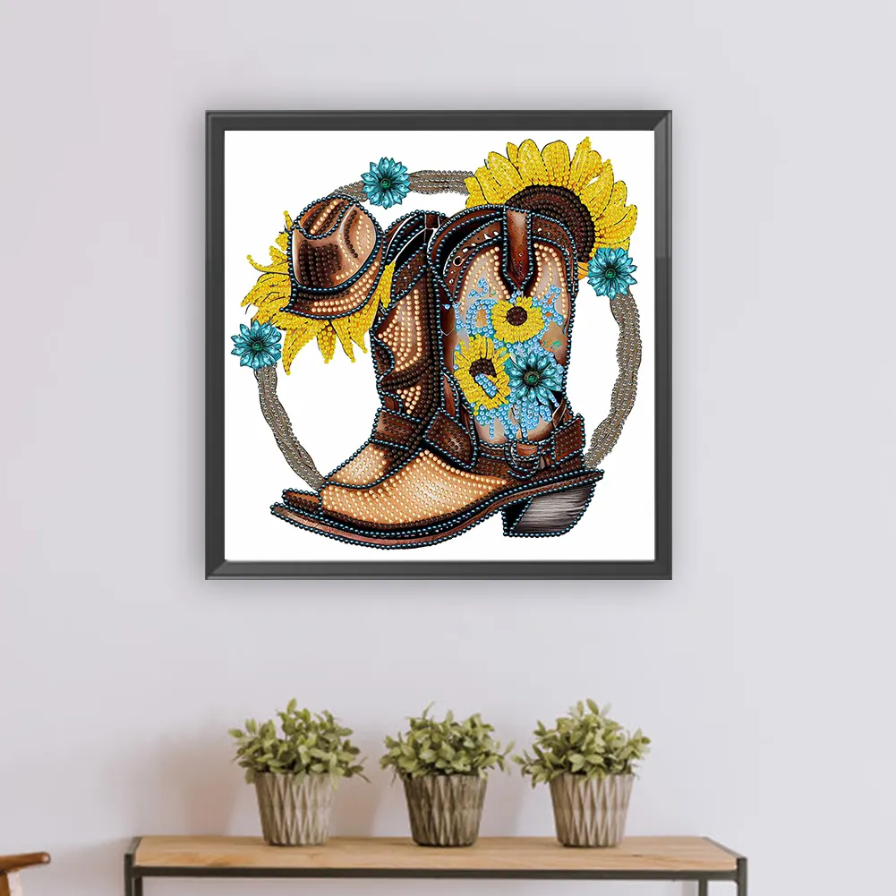 Special Shape Diamond Painting 30*30cm - Cowboy Boots