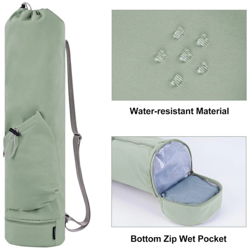 In Stock Yoga Mat Bag With Water Bottle Pocket And Bottom Wet Bag Sports Yoga Mat Strap Multifunctional Storage Bag