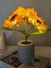 A sparkling sunflower lamp a twinkling sunflower tree three-color lighting realistic 3D design USB c