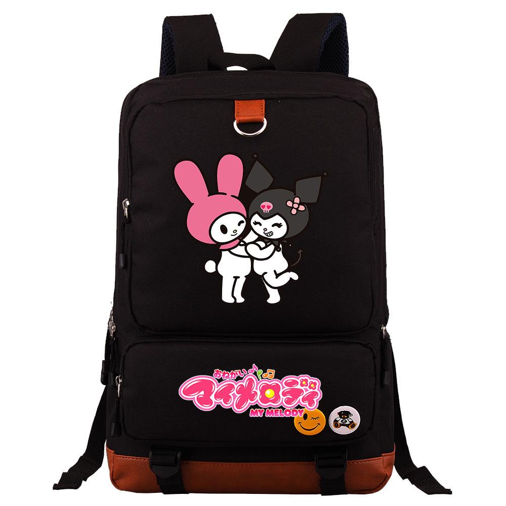 Mayoulove Kuromi Backpack Lightweight Design with Multiple Pockets for School Use-Mayoulove