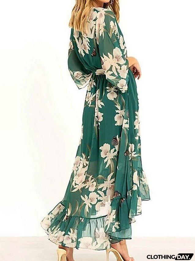 Women's Long Dress Maxi Dress Casual Dress Chiffon Dress Swing Dress Floral Fashion Streetwear Outdoor Daily Holiday